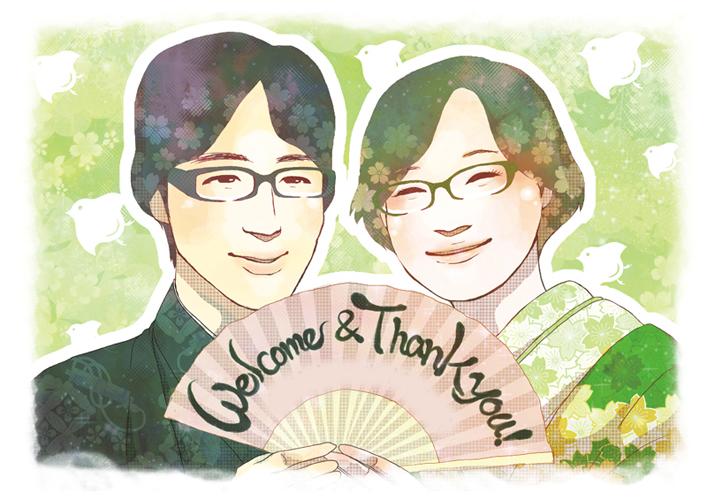 似顔絵　結婚式用
