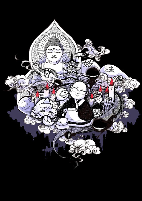 「続・怪談和尚の京都怪奇譚」装画